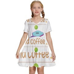 Pickleball T-shirtif It Involves Coffee Pickleball T-shirt Kids  Short Sleeve Tiered Mini Dress by EnriqueJohnson