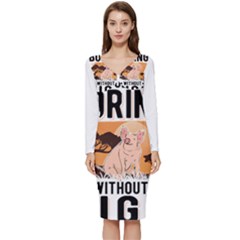 Pig T-shirtlife Would Be So Boring Without Pigs T-shirt Long Sleeve V-neck Bodycon Dress  by EnriqueJohnson