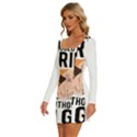 Pig T-shirtlife Would Be So Boring Without Pigs T-shirt Long Sleeve Square Neck Bodycon Velvet Dress View2