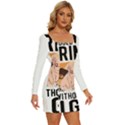 Pig T-shirtlife Would Be So Boring Without Pigs T-shirt Long Sleeve Square Neck Bodycon Velvet Dress View3