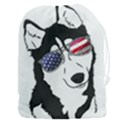 Fourth Of July T- Shirt Patriotic Husky T- Shirt Drawstring Pouch (3XL) View1