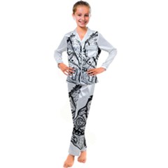 Fowl T- Shirt Fowl Play X Inktober 22 T- Shirt Kids  Satin Long Sleeve Pajamas Set by ZUXUMI