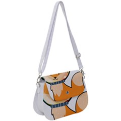 Fox T- Shirt Kawaii Astronaut Fox T- Shirt Saddle Handbag by ZUXUMI