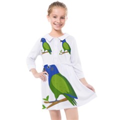 Pionus T-shirtwhite Look Calm Pionus 01 T-shirt Kids  Quarter Sleeve Shirt Dress by EnriqueJohnson