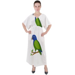 Pionus T-shirtwhite Look Calm Pionus 01 T-shirt V-neck Boho Style Maxi Dress by EnriqueJohnson