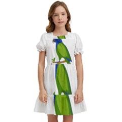 Pionus T-shirtwhite Look Calm Pionus 01 T-shirt Kids  Puff Sleeved Dress by EnriqueJohnson