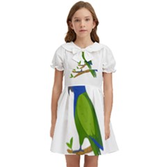 Pionus T-shirtwhite Look Calm Pionus 01 T-shirt Kids  Bow Tie Puff Sleeve Dress by EnriqueJohnson