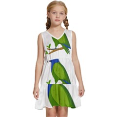 Pionus T-shirtwhite Look Calm Pionus 01 T-shirt Kids  Sleeveless Tiered Mini Dress by EnriqueJohnson