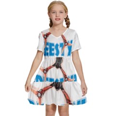 Fpv Freestyle T- Shirt F P V Freestyle Drone Racing Drawing Artwork T- Shirt (1) Kids  Short Sleeve Tiered Mini Dress by ZUXUMI