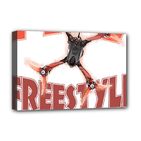 Fpv Freestyle T- Shirt F P V Freestyle Drone Racing Drawing Artwork T- Shirt (2) Deluxe Canvas 18  X 12  (stretched) by ZUXUMI