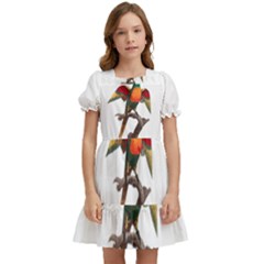 Pionus T-shirtwhite Look Calm Pionus 02 T-shirt Kids  Puff Sleeved Dress by EnriqueJohnson