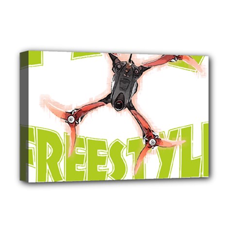 Fpv Freestyle T- Shirt F P V Freestyle Drone Racing Drawing Artwork T- Shirt Deluxe Canvas 18  X 12  (stretched) by ZUXUMI