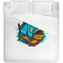 Piranha T-shirtwhite Look Calm Piranha 03 T-shirt Duvet Cover Double Side (king Size) by EnriqueJohnson