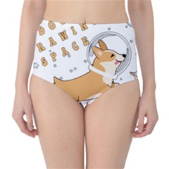 Frawing Space Dog Lover T- Shirt Cool Dog Frawing Space Dog Lover T- Shirt Classic High-waist Bikini Bottoms by ZUXUMI