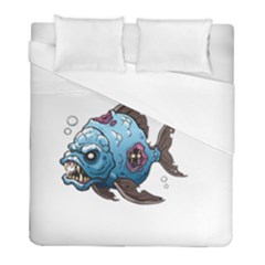 Piranha T-shirtwhite Look Calm Piranha 09 T-shirt Duvet Cover (full/ Double Size) by EnriqueJohnson