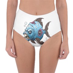 Piranha T-shirtwhite Look Calm Piranha 09 T-shirt Reversible High-waist Bikini Bottoms by EnriqueJohnson