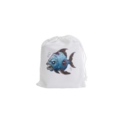 Piranha T-shirtwhite Look Calm Piranha 09 T-shirt Drawstring Pouch (xs) by EnriqueJohnson