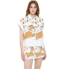 Frawing Space Dog Lover T- Shirt Cool Dog Frawing Space Dog Lover T- Shirt Chiffon Lounge Set