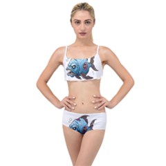 Piranha T-shirtwhite Look Calm Piranha 09 T-shirt Layered Top Bikini Set by EnriqueJohnson