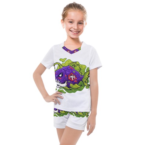 Piranha T-shirtwhite Look Calm Piranha 27 T-shirt Kids  Mesh T-shirt And Shorts Set by EnriqueJohnson