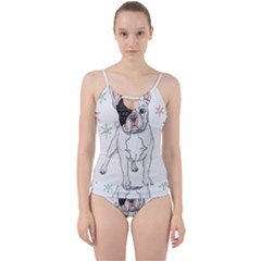 French Bulldog Christmas T- Shirt Christmas Santa Frenchie T- Shirt Cut Out Top Tankini Set by ZUXUMI