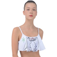 French Bulldog Christmas T- Shirt Christmas Santa Frenchie T- Shirt Frill Bikini Top by ZUXUMI