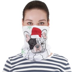 French Bulldog Christmas T- Shirt Christmas Santa Frenchie T- Shirt Face Seamless Bandana (adult) by ZUXUMI