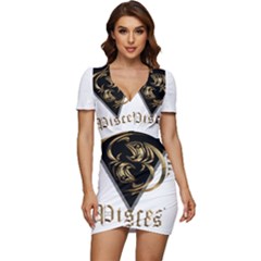 Pisces T-shirtnew Zodiac Pisces T-shirt Low Cut Cap Sleeve Mini Dress by EnriqueJohnson