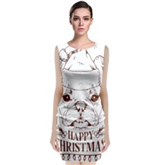 French Bulldog Christmas T- Shirt Happy Christmas Santa Frenchie T- Shirt Classic Sleeveless Midi Dress by ZUXUMI