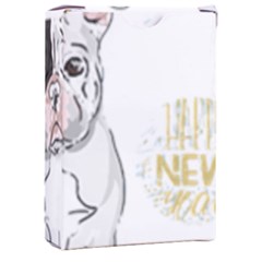 French Bulldog Christmas T- Shirt Happy New Year Frenchie Bulldog T- Shirt Playing Cards Single Design (rectangle) With Custom Box by ZUXUMI