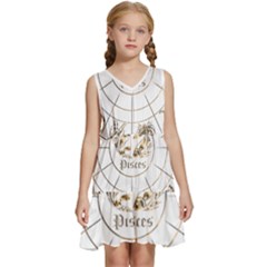 Pisces T-shirtpisces Gold Edition - 12 Zodiac In 1 T-shirt Kids  Sleeveless Tiered Mini Dress by EnriqueJohnson