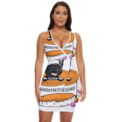 French Bulldog T- Shirt Cute French Bulldog Christma T- Shirt Draped Bodycon Dress by ZUXUMI