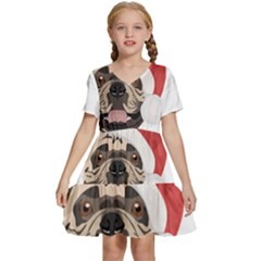 French Bulldog T- Shirt French Bulldog Merry Christmas T- Shirt (1) Kids  Short Sleeve Tiered Mini Dress by ZUXUMI