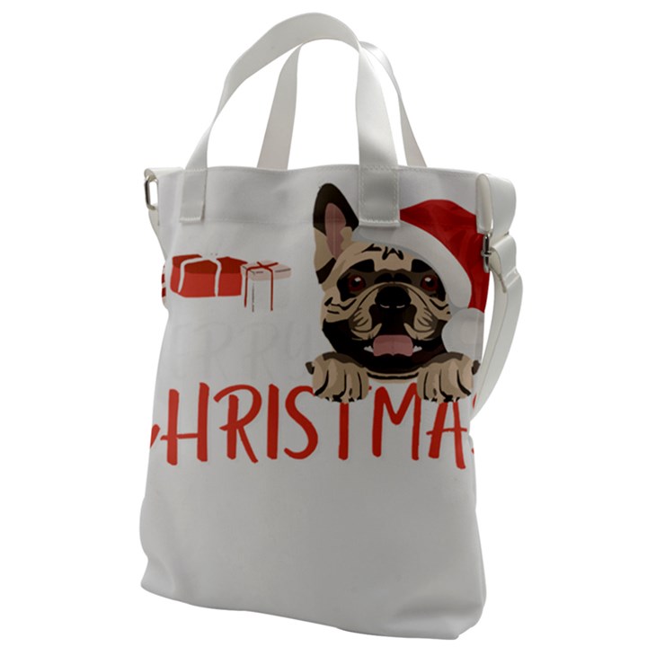 French Bulldog T- Shirt French Bulldog Merry Christmas T- Shirt (2) Canvas Messenger Bag