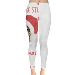 French Bulldog T- Shirt French Bulldog Merry Christmas T- Shirt Everyday Leggings  by ZUXUMI