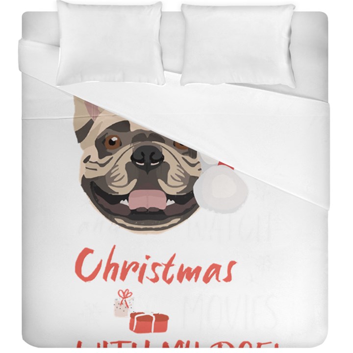 French Bulldog T- Shirt French Bulldog Merry Christmas T- Shirt Duvet Cover Double Side (King Size)