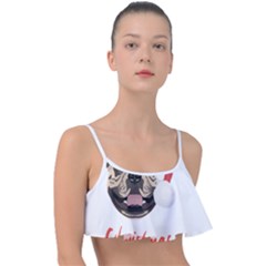 French Bulldog T- Shirt French Bulldog Merry Christmas T- Shirt Frill Bikini Top by ZUXUMI