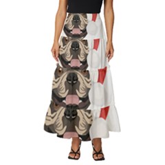 French Bulldog T- Shirt French Bulldog Merry Christmas T- Shirt Tiered Ruffle Maxi Skirt by ZUXUMI