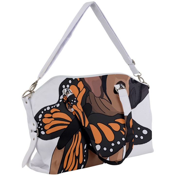 French Bulldog T- Shirt Frenchie Butterfly T- Shirt Canvas Crossbody Bag