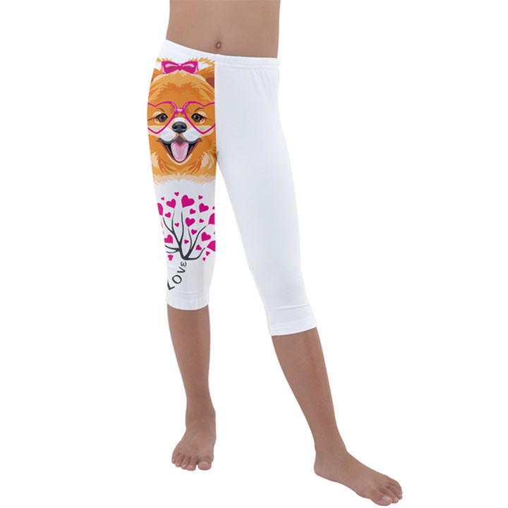 Pomeranian Dog T-shirtcute Pomeranian Dog Peeking Out Of A Mug T-shirt Kids  Lightweight Velour Capri Leggings 