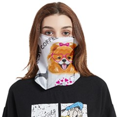 Pomeranian Dog T-shirtcute Pomeranian Dog Peeking Out Of A Mug T-shirt Face Covering Bandana (two Sides) by EnriqueJohnson