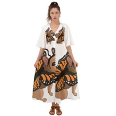 French Bulldog T- Shirt Frenchie Butterfly T- Shirt Kimono Sleeve Boho Dress by ZUXUMI