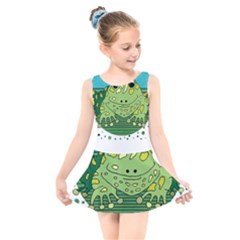 Frog Lovers Gift T- Shirtfrog T- Shirt Kids  Skater Dress Swimsuit by ZUXUMI