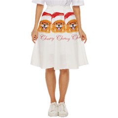 Pomeranian Dog T-shirthappy Pomeranian Dog Wearing Eyeglasses And Santa Hat T-shirt Classic Short Skirt