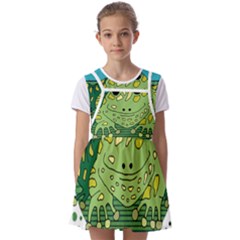 Frog Lovers Gift T- Shirtfrog T- Shirt Kids  Short Sleeve Pinafore Style Dress by ZUXUMI