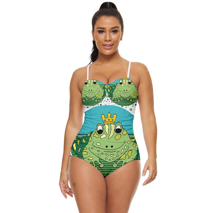 Frog Lovers Gift T- Shirtfrog T- Shirt Retro Full Coverage Swimsuit