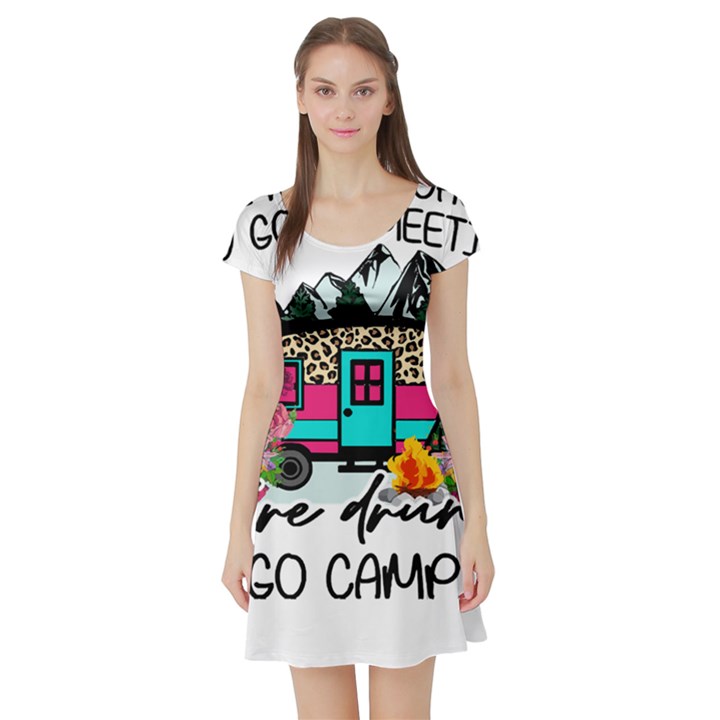 Funny Camping Sayings T- Shirt Funny Camping T- Shirt Short Sleeve Skater Dress