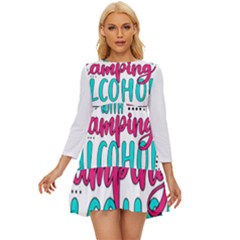 Funny Camping Sayings T- Shirt You Know What Rhymes With Camping  Alcohol T- Shirt Long Sleeve Babydoll Dress by ZUXUMI