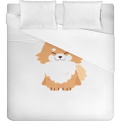 Pomeranian T-shirtwhite Look Calm Pomeranian 13 T-shirt Duvet Cover (king Size) by EnriqueJohnson