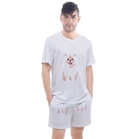 Pomeranian T-shirtwhite Look Calm Pomeranian 34 T-shirt Men s Mesh T-shirt And Shorts Set by EnriqueJohnson